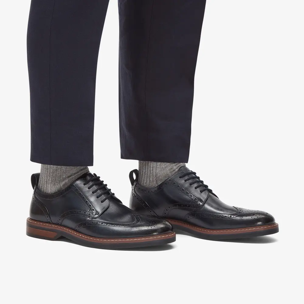Mens Aldwin Limit Navy Leather Oxford Shoes online