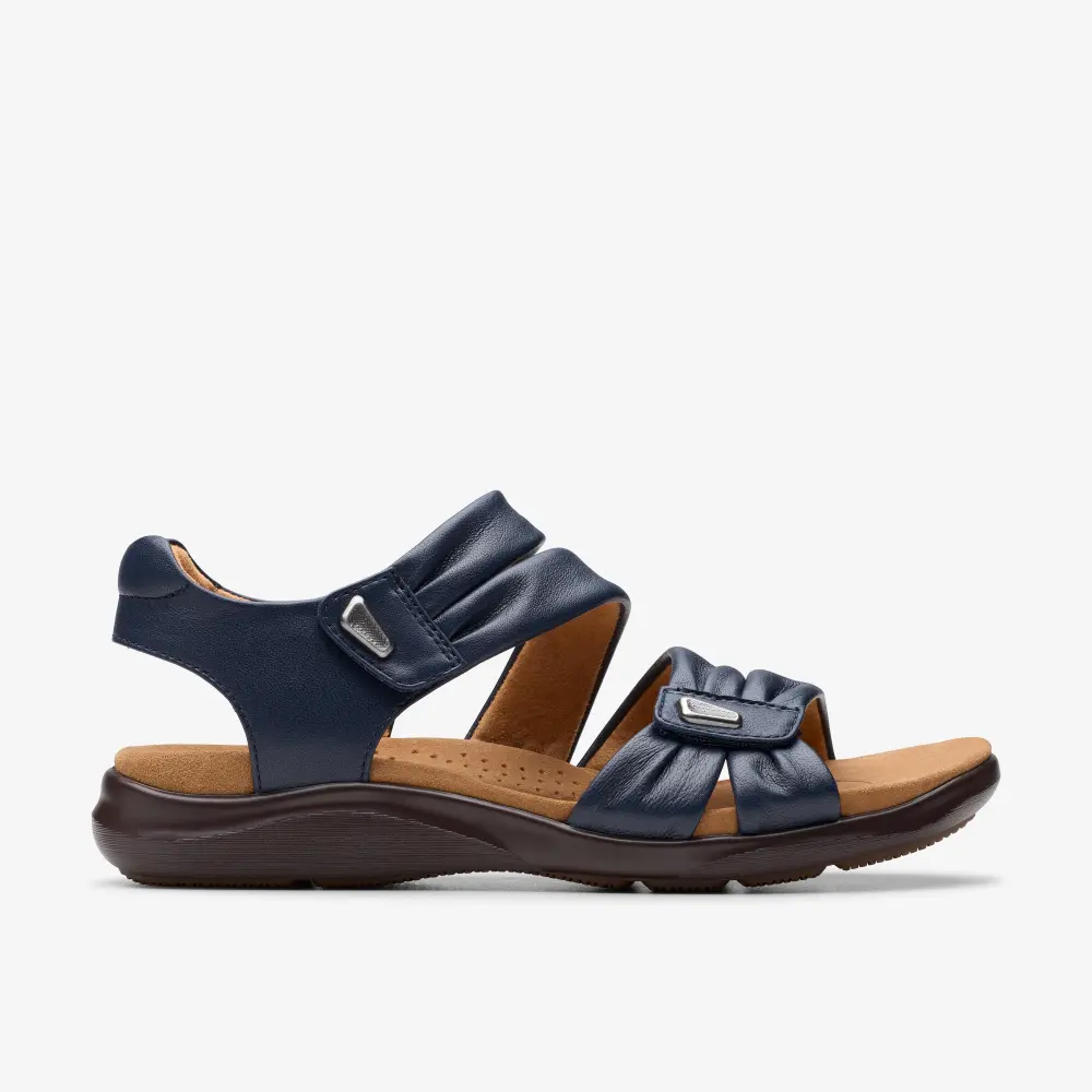 Women’s Kitly Ave Navy Leather Flat Sandals online