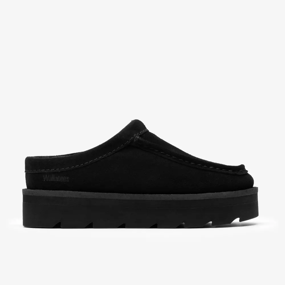 Womens Meare Mule. Black Suede Warmlined Wallabees online