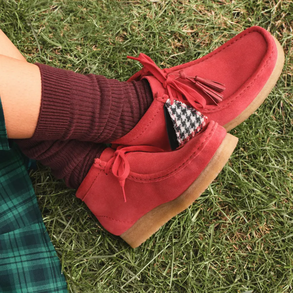 Womens Red Suede Wallabee Boots online