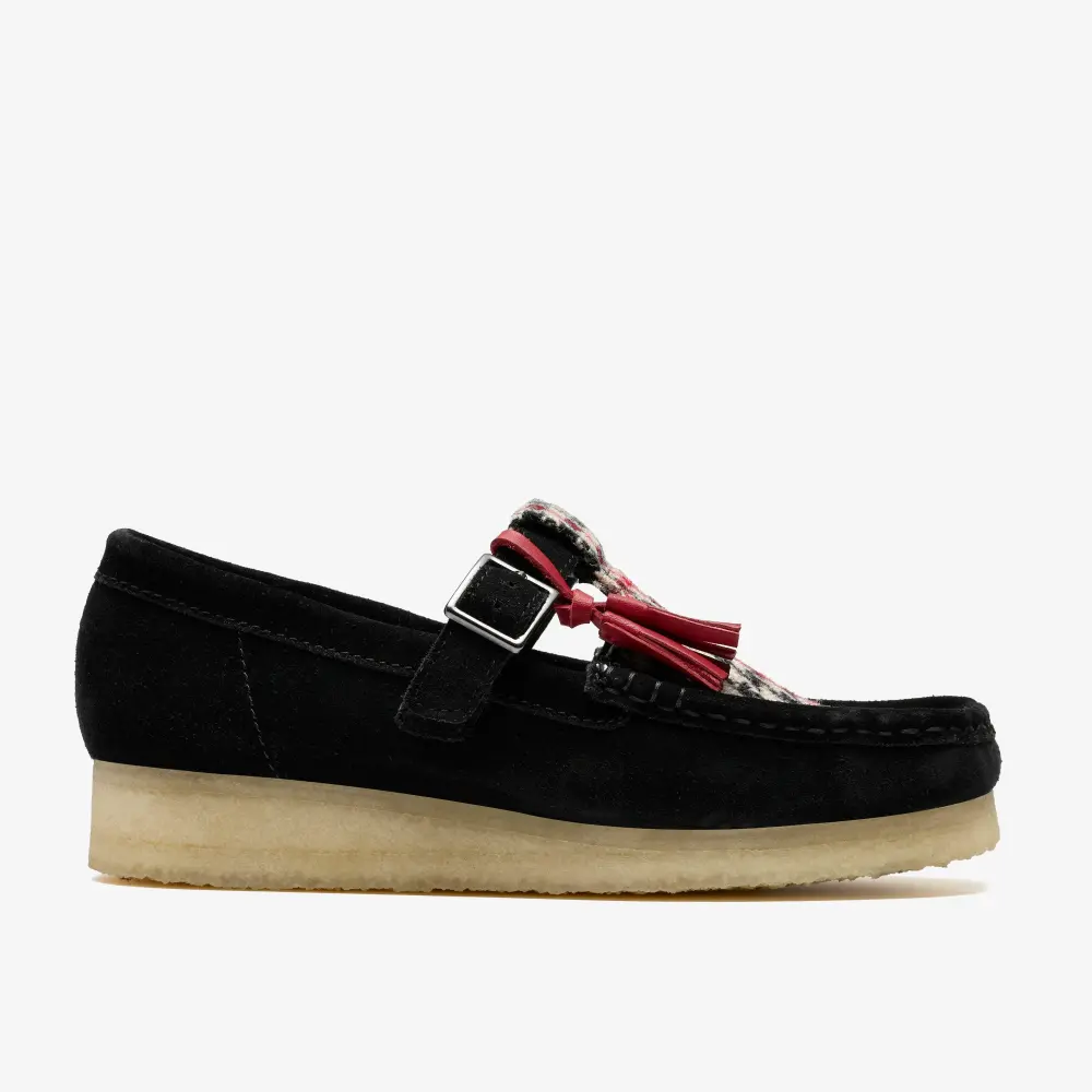 Womens Wallabee T Bar Black Tweed Combination T Bar Shoes online